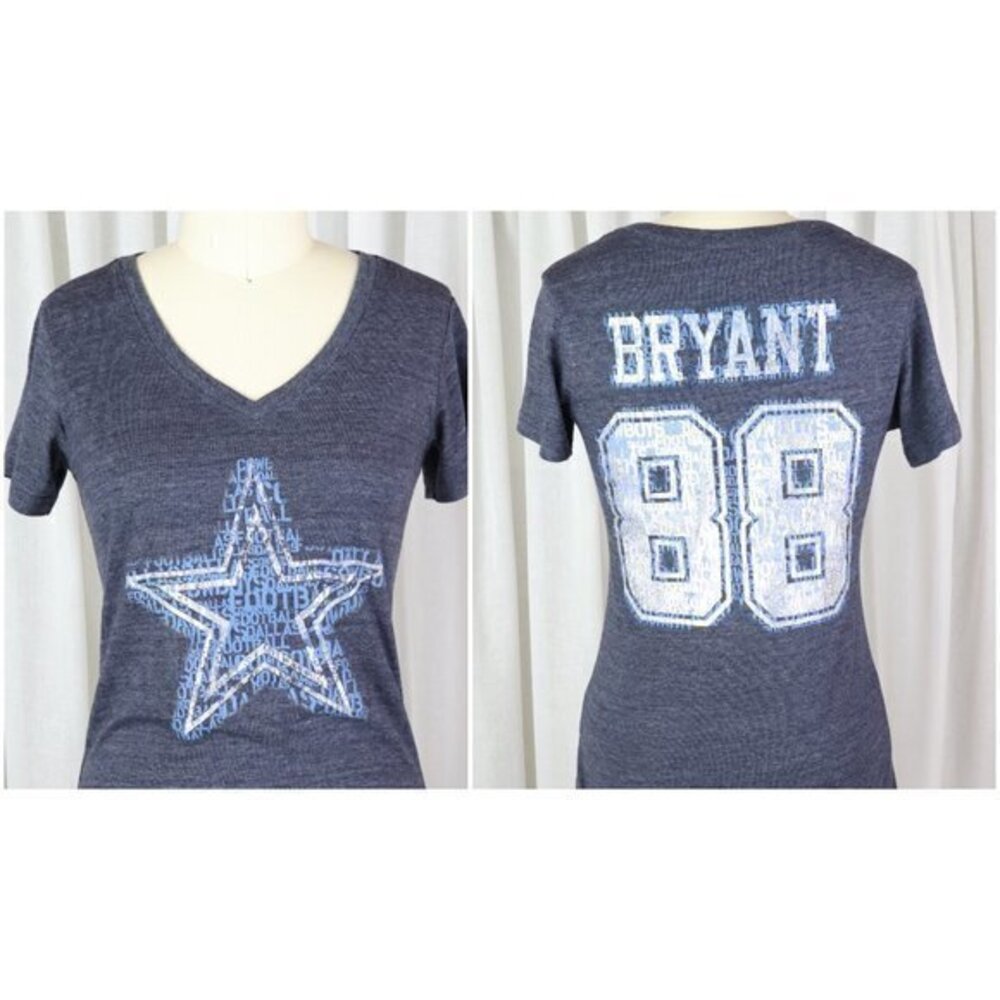 Dez Bryant Dallas Cowboys Top Womens T Shirt M NFL Football Metallic Silver 88